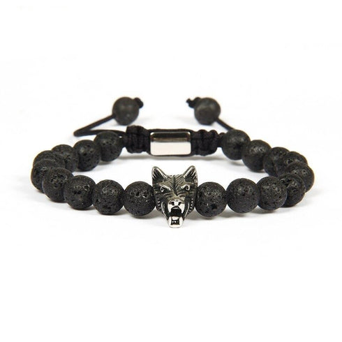 Bracelet Loup Rocher de Lave